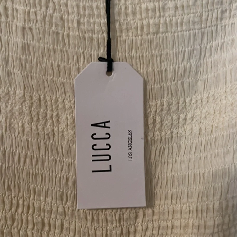 Nwt Lucca couture size L long ivory dress with liner - Picture 2 of 8